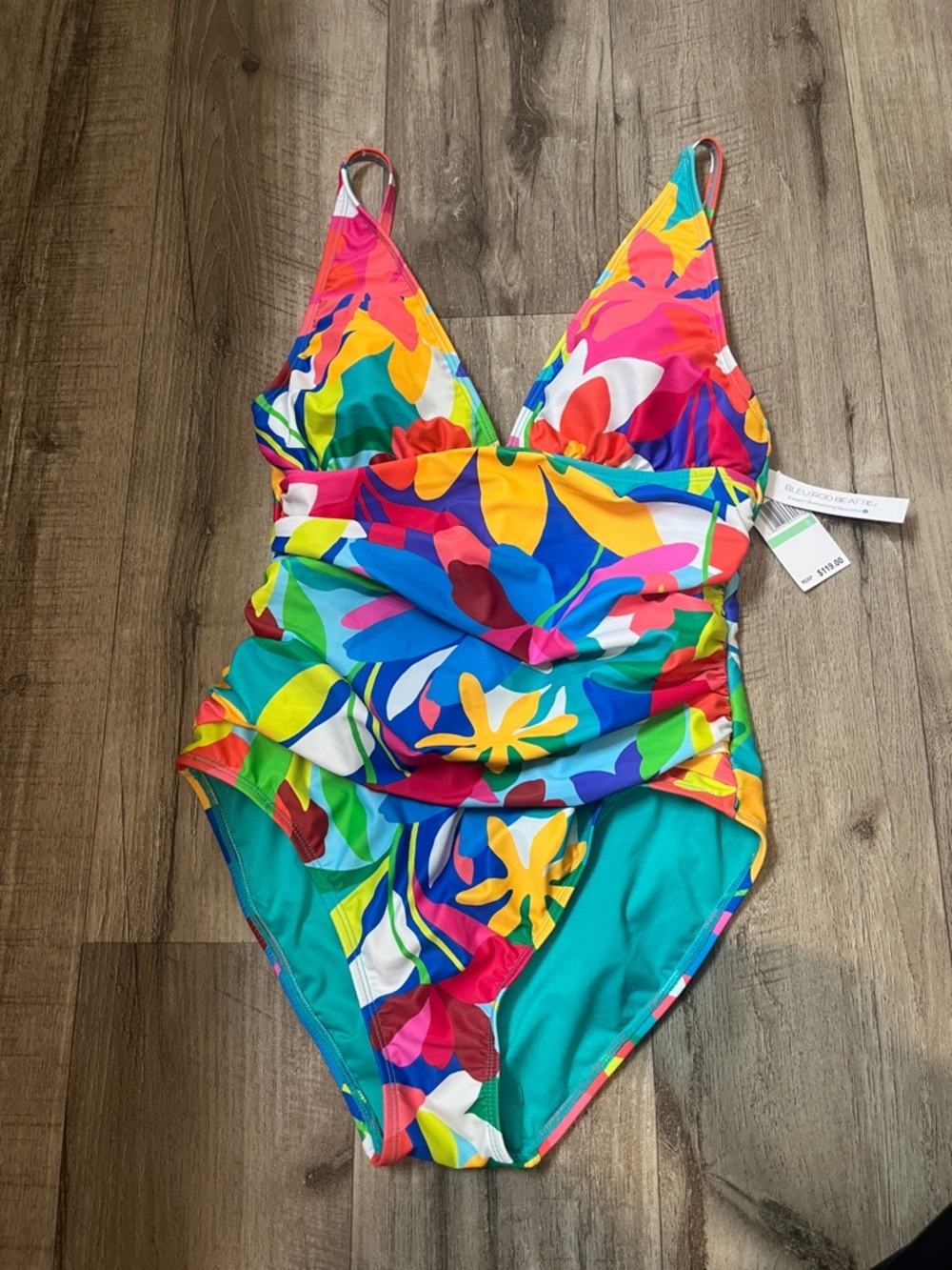 Bleu Rod Beattie Vibrant Multi-Color Floral One-Piece Swimsuit